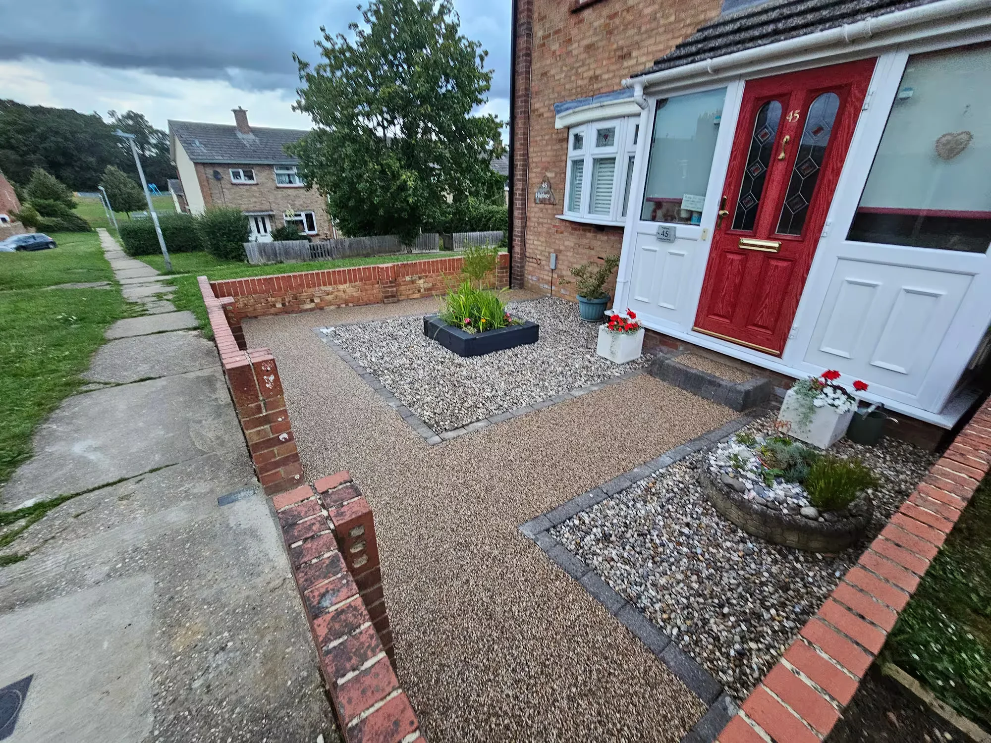 Resin patio installation